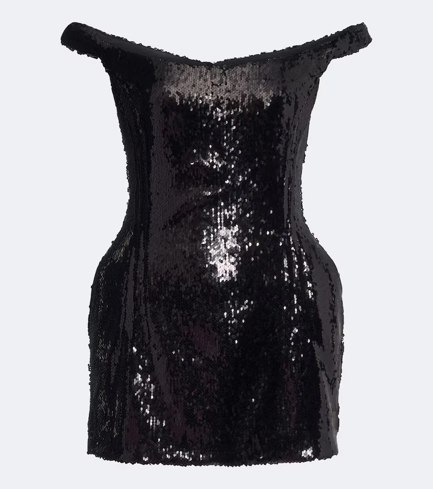 Sequined Off-Shoulder Minidress by Magda Butrym