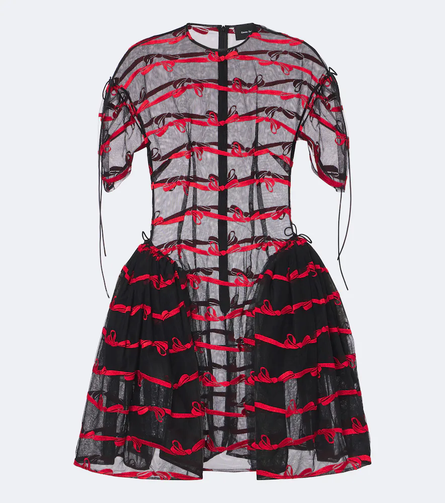 Bow-Detail Tulle Minidress by Simone Rocha