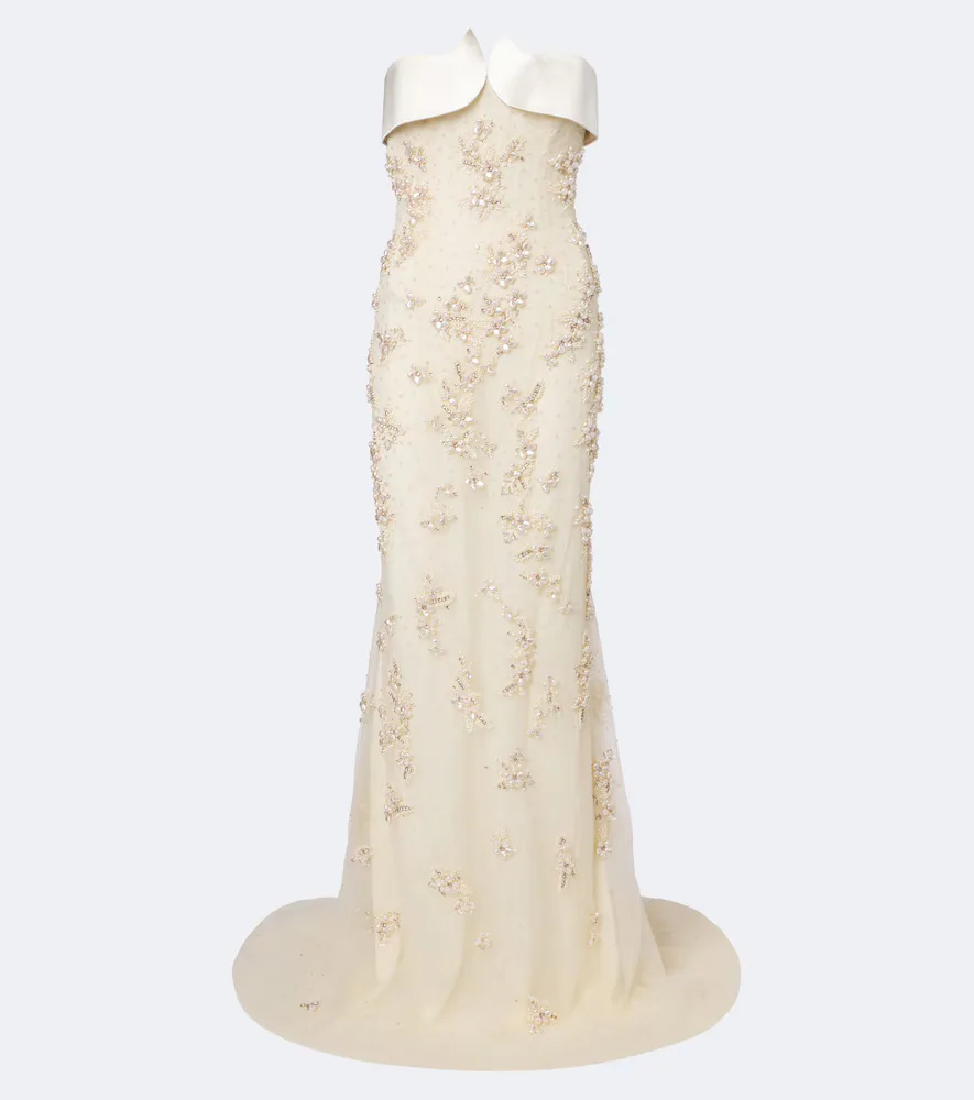 Embellished Tulle Bustier Gown by Georges Hobeika