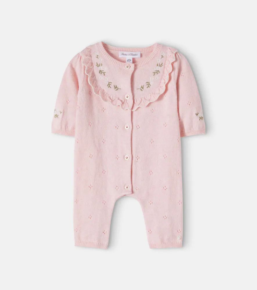 Baby Pointelle Cotton and Cashmere Onesie by Tartine Et Chocolat