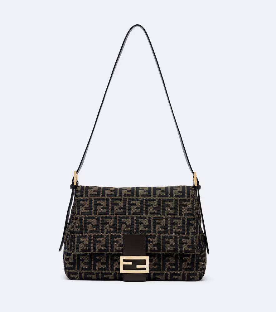 Baguette Flap Medium FF Zucca Canvas Shoulder Bag by FENDI