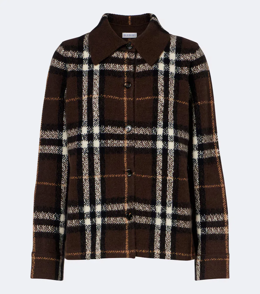 Burberry Check Intarsia Cashmere Overshirt by Burberry