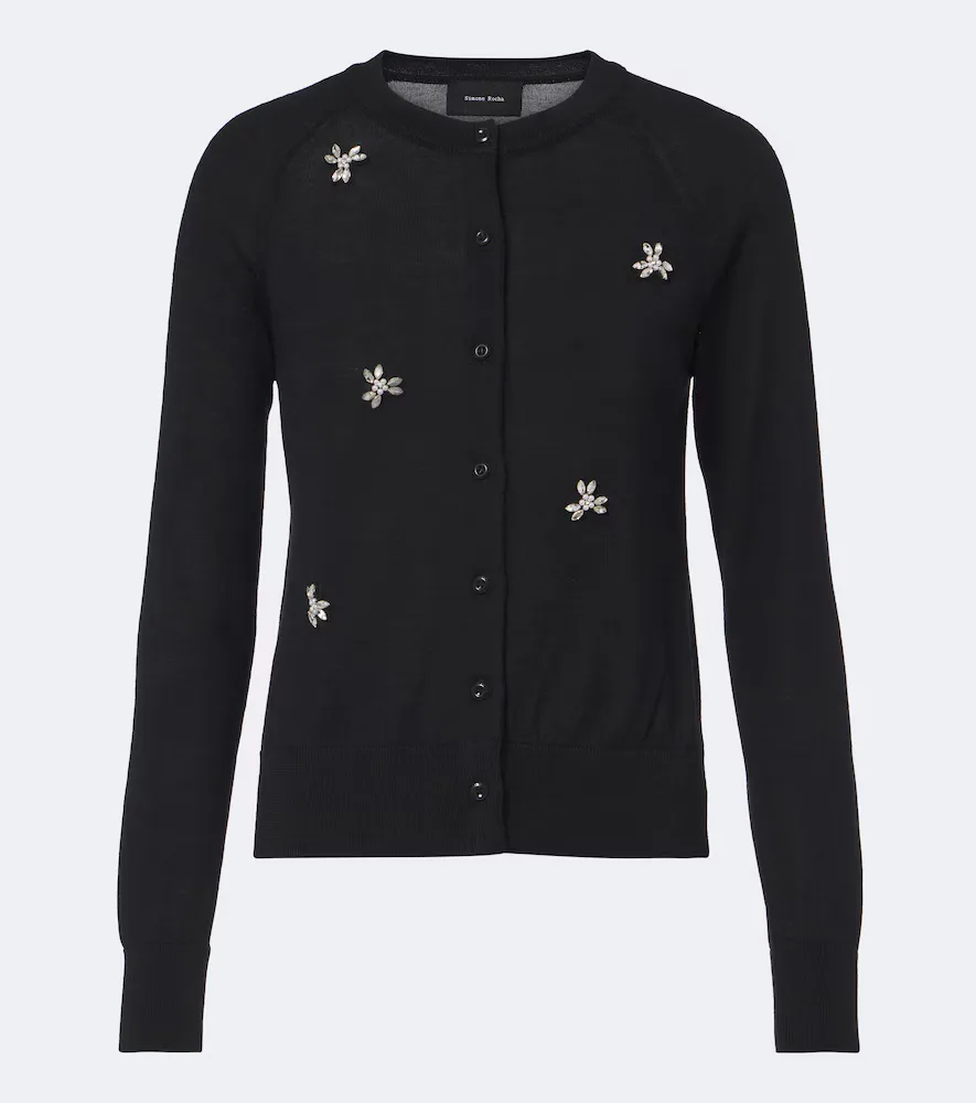 Embellished Wool and Silk Cardigan by Simone Rocha