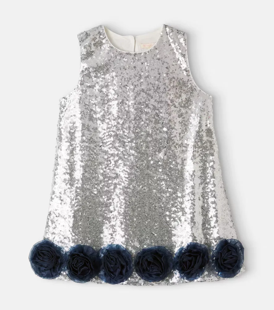 Tindra Floral-Appliqué Sequined Dress by Konges Slojd