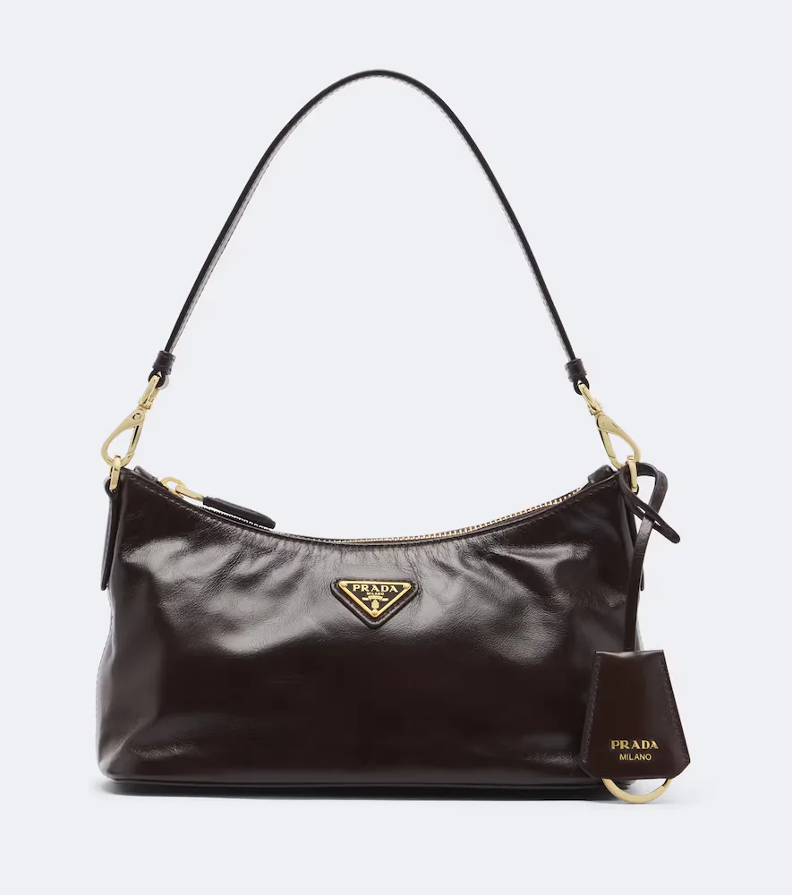 Mini Leather Shoulder Bag by Prada