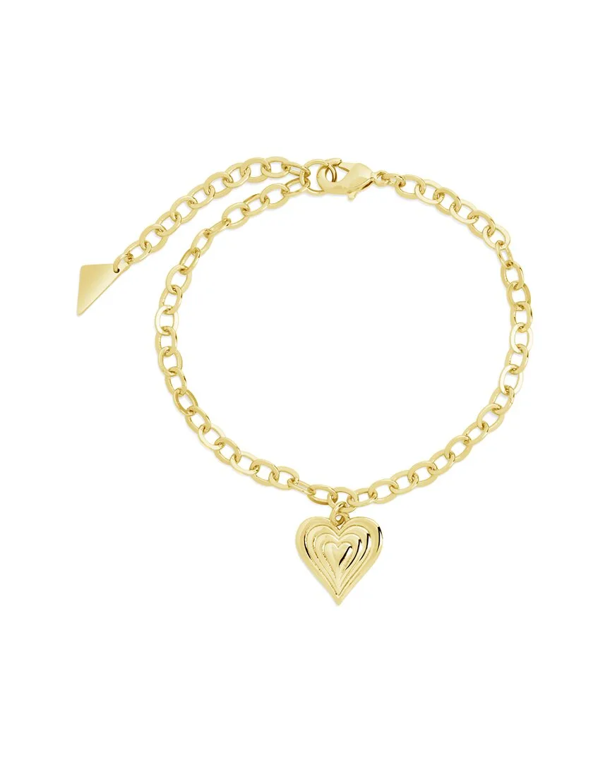 14K Plated Beating Heart Charm Bracelet by Sterling Forever