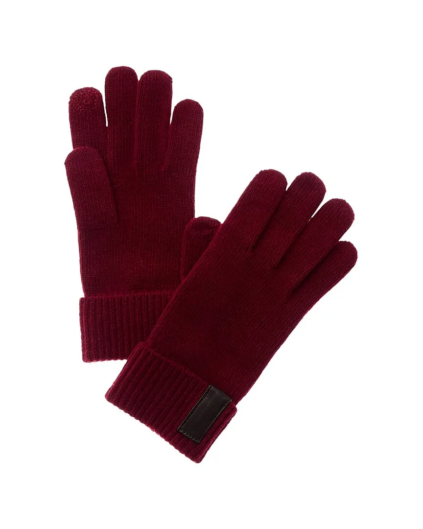 Leather-Trim Cashmere Gloves by Portolano