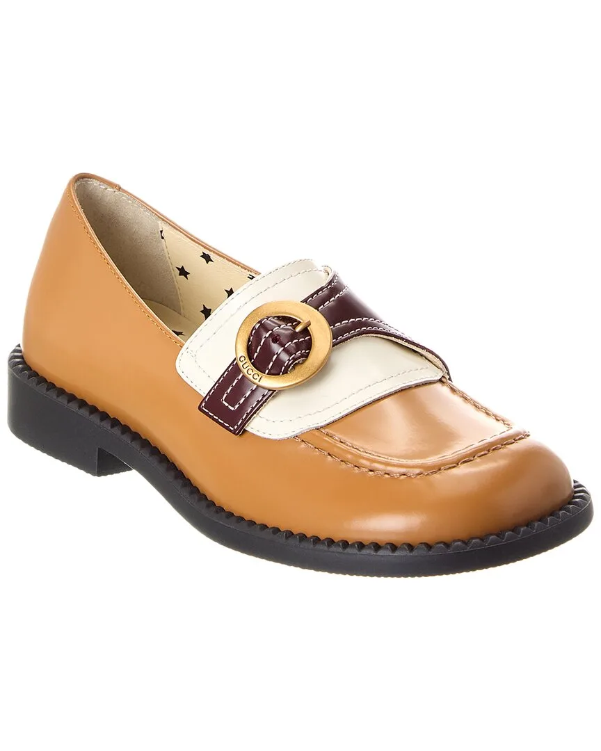 Double G Leather Loafer by Gucci
