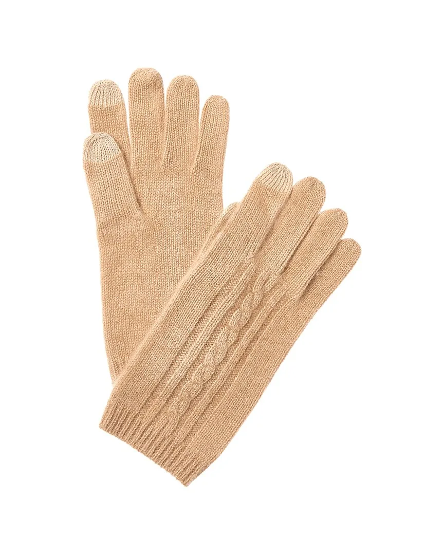 Placed Cable Touch Tech Cashmere Gloves