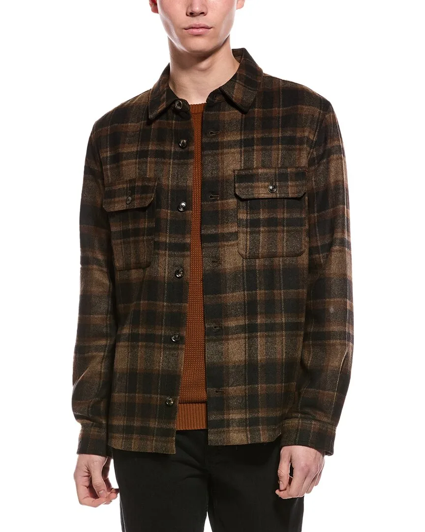 Plaid Wool-Blend Shirt Jacket by Slate & Stone