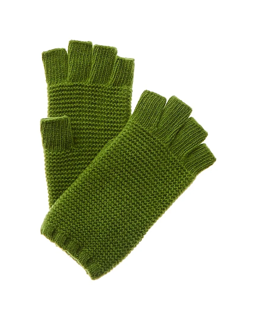 Stitched Cashmere Fingerless Gloves by Portolano