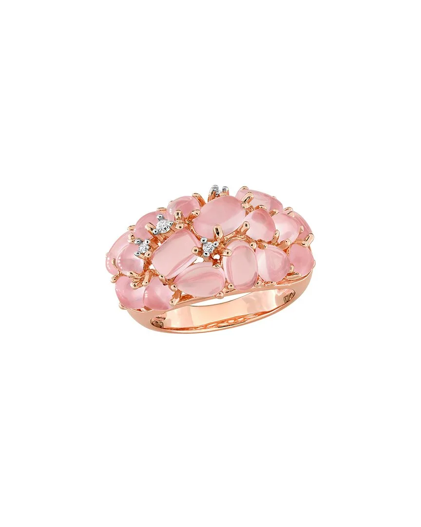 Rose Gold-Plated Silver 7.86 ct. tw. Diamond & Rose Quartz Ring by Rina Limor