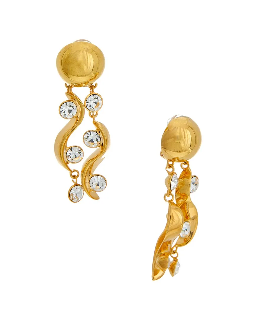 Crystal Multi Wave Drop Clip-On Earrings by Oscar de la Renta
