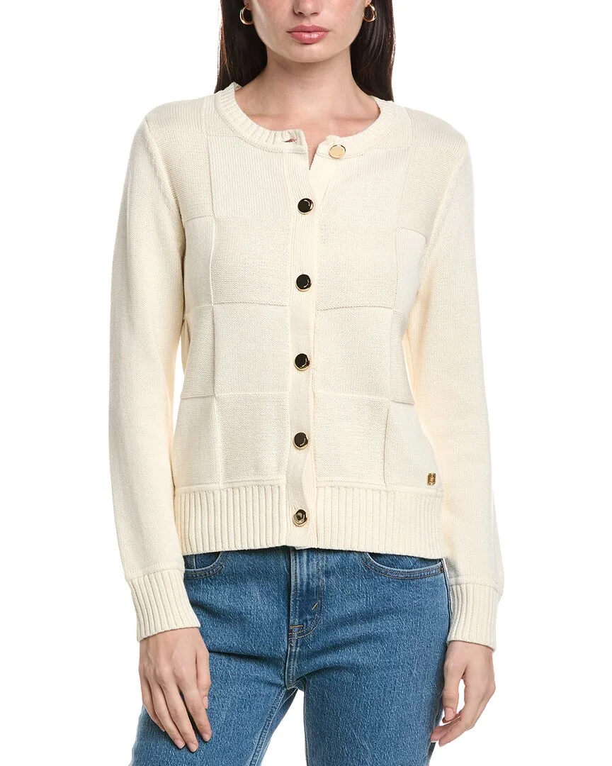 Check Cardigan by Halston