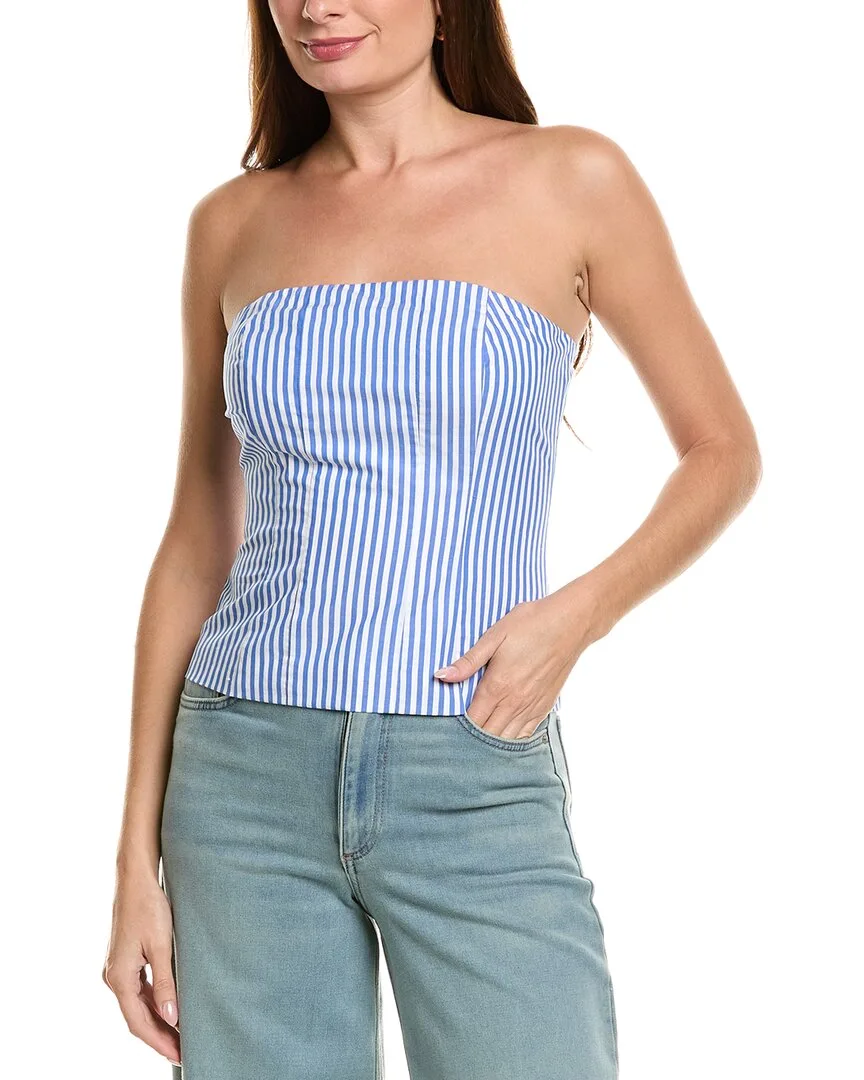 Poplin Pinstripe Top by Rowing Blazers