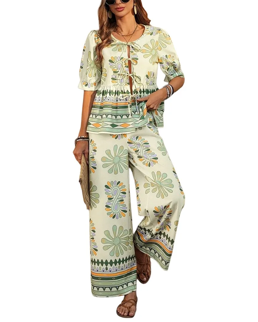 2Pc Blouse & Pant Set by Olivia Taylor