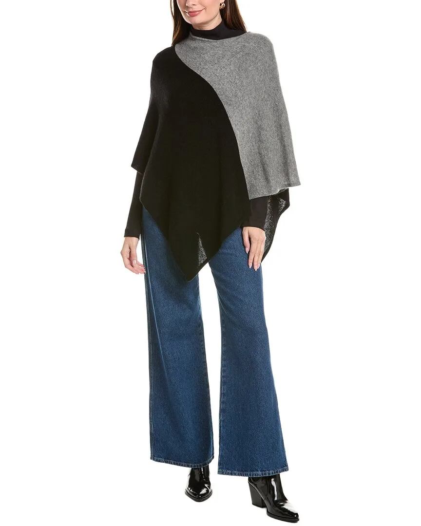 Colorblocked 100% Cashmere Poncho by Forte