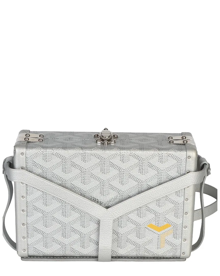 Silver Canvas Precious Metals Goyardine Minaudiere Trunk (authentic Pre-Loved) by Goyard