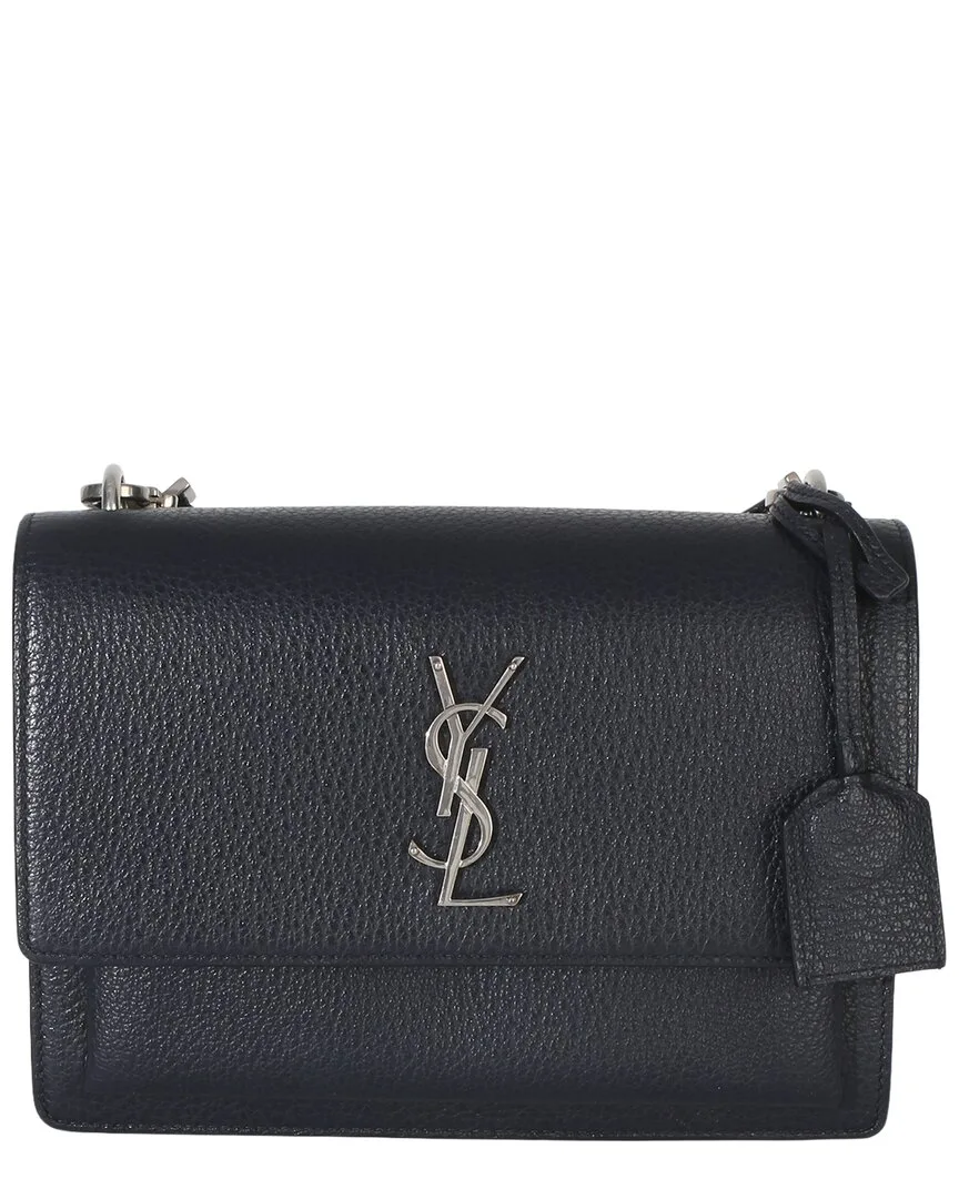 Blue Leather Medium Monogram Sunset Bag (authentic Pre-Loved) by Saint Laurent