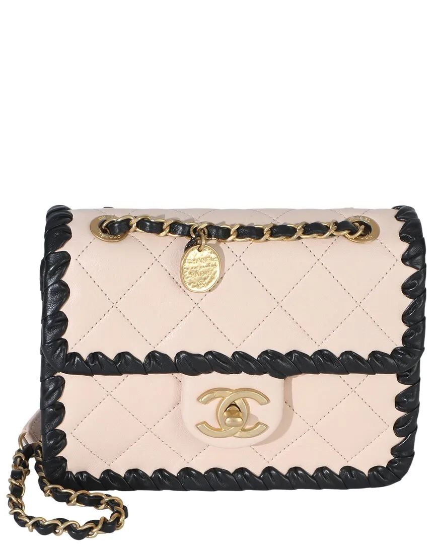 Beige Leather Braided Mini My Own Frame Flap Bag (authentic Pre-Loved) by CHANEL