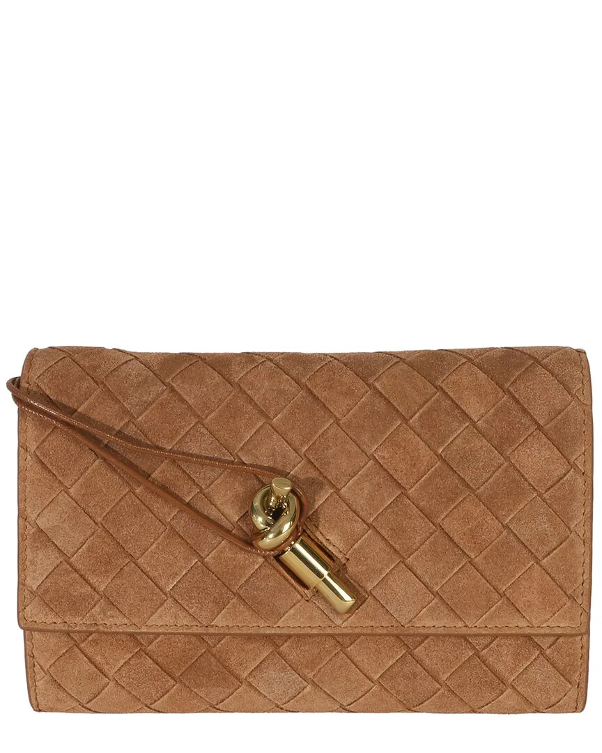 Brown Leather Intrecciato Small Andiamo Pouch (authentic Pre-Loved) by Bottega Veneta