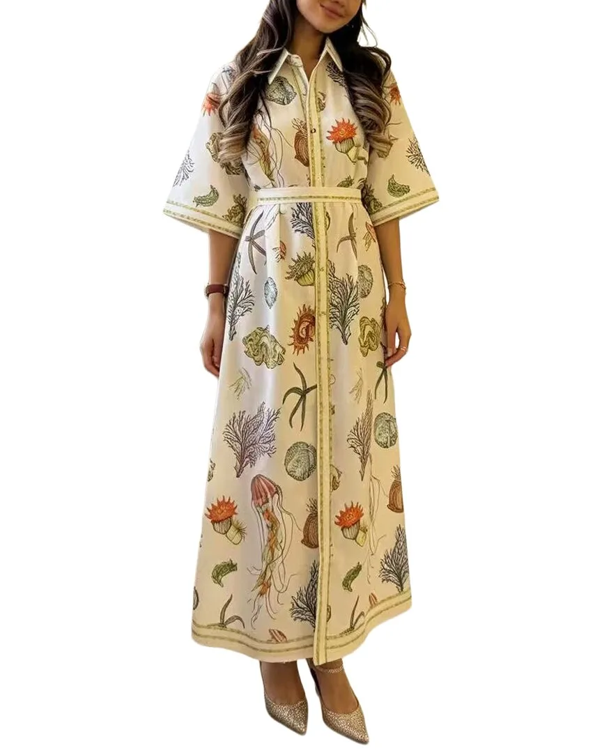 Linen-Blend Maxi Dress by Amina Glam