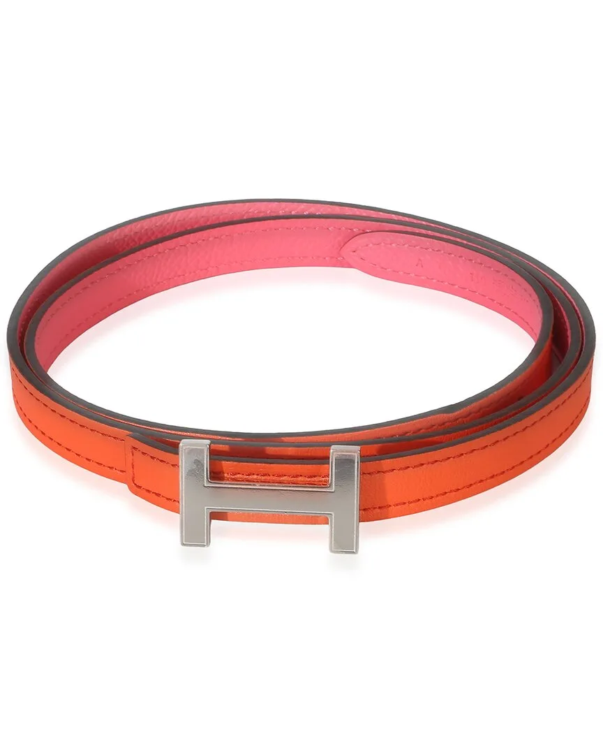 Rose Azalee Epsom Orange Poppy Swift Focus Belt Phw 80/32 (authentic Pre-Loved) by Herms