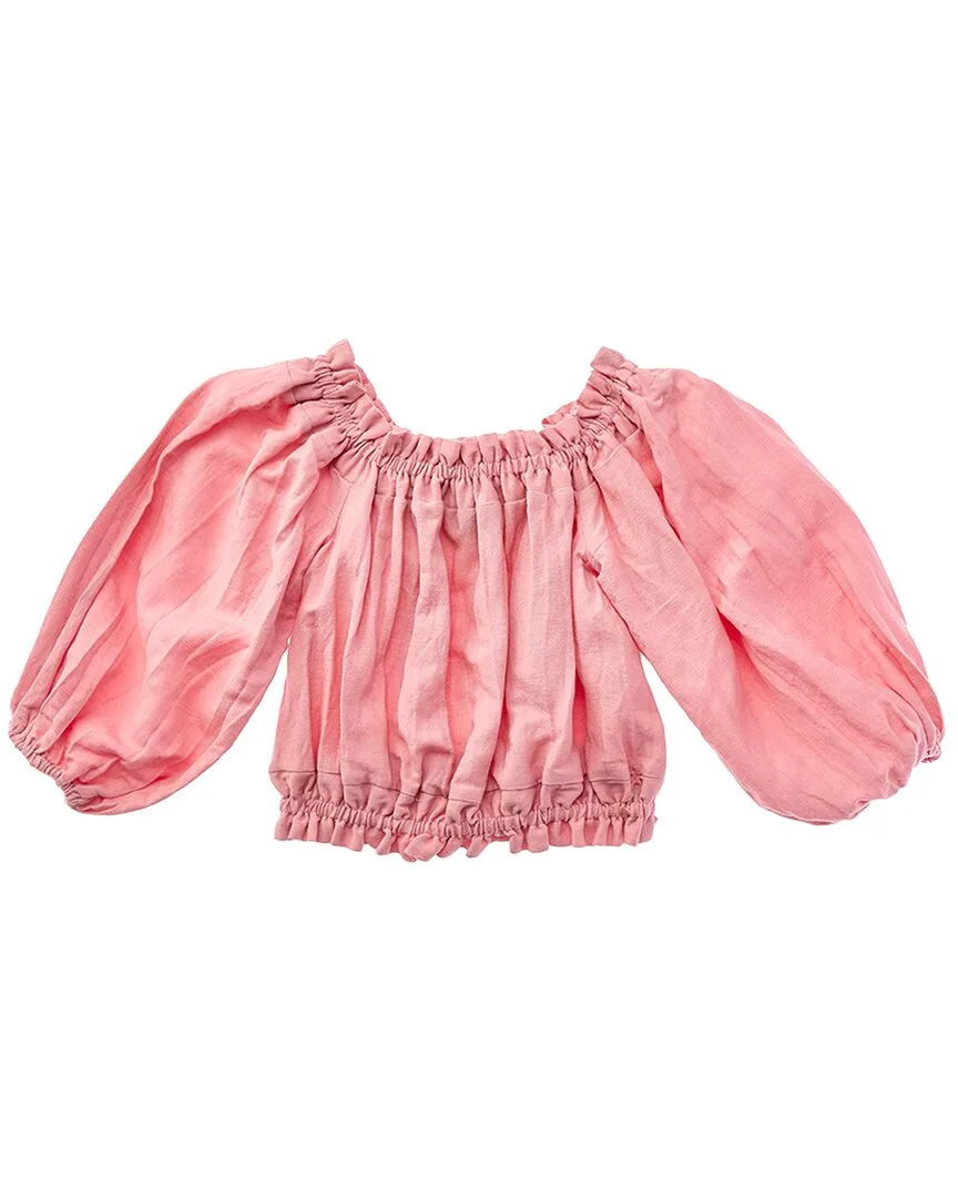 Frankie Off-Shoulder Linen-Blend Top by Bardot