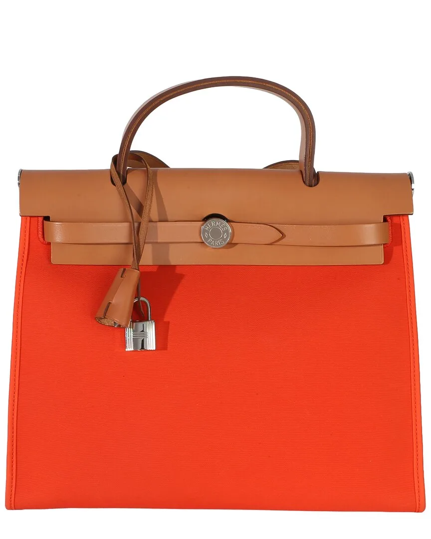 Orange Toile Vache Hunter Herbag Zip 31 Pm Phw (authentic Pre-Loved) by Herms