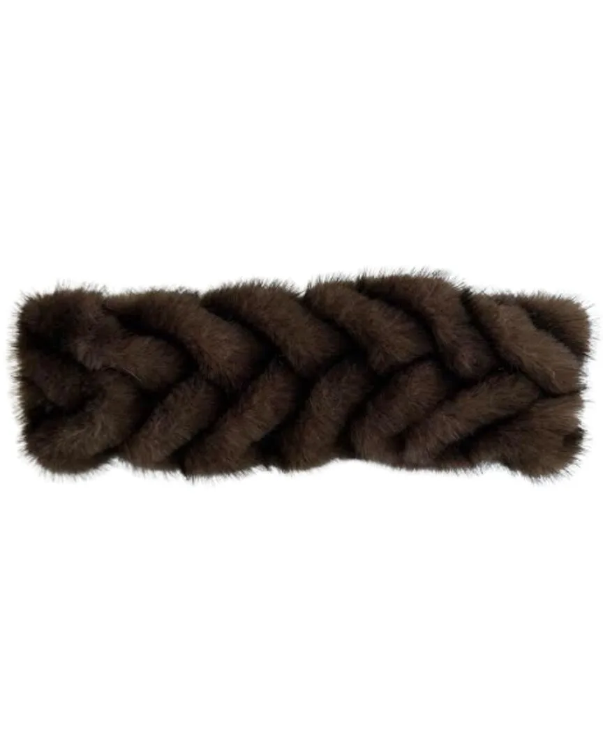Braided Faux Fur Headband by Marcus Adler