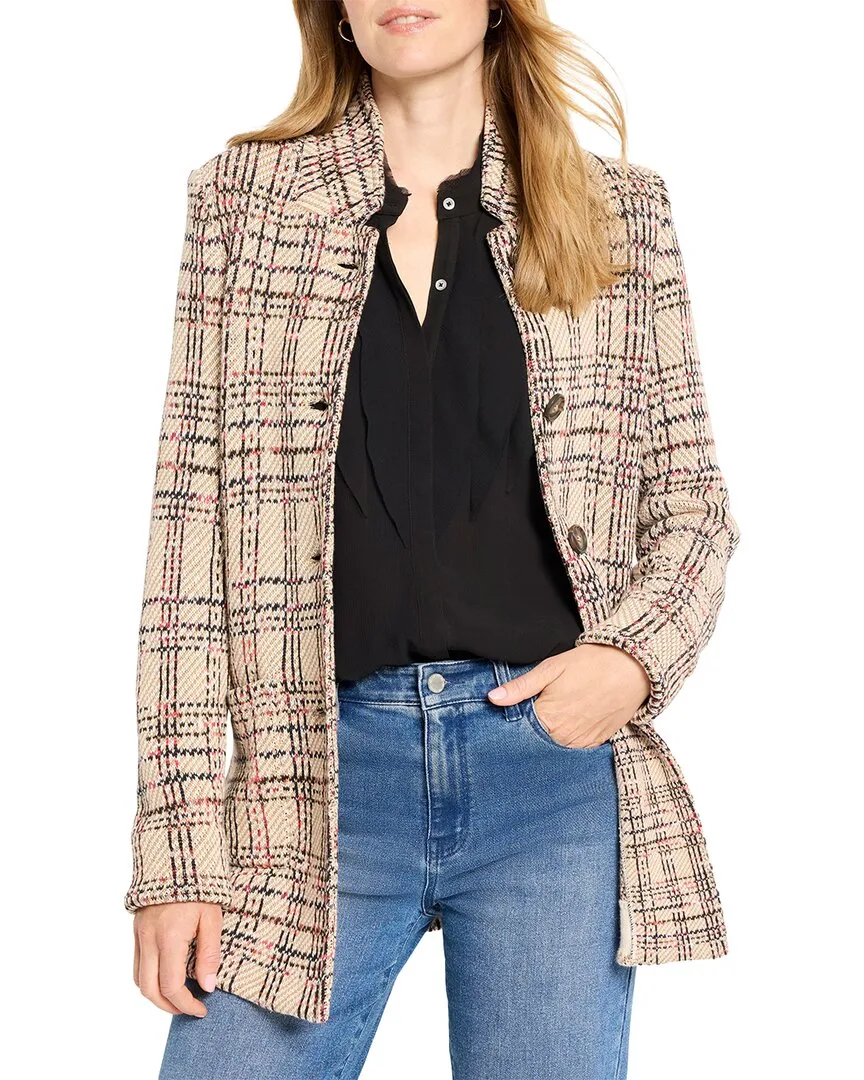 Stitchy Plaid Knit Blazer by Nic+Zoe