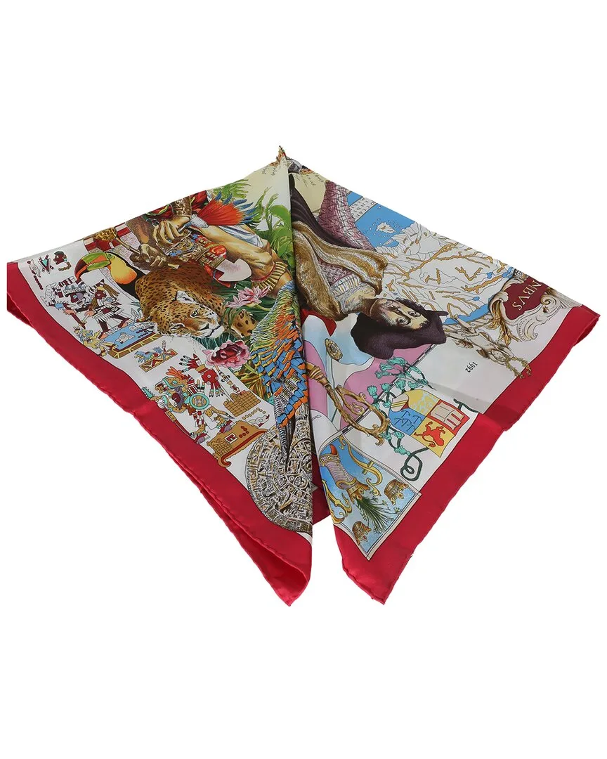 Les Ameriques Silk Scarf 90 (authentic Pre-Loved) by Herms