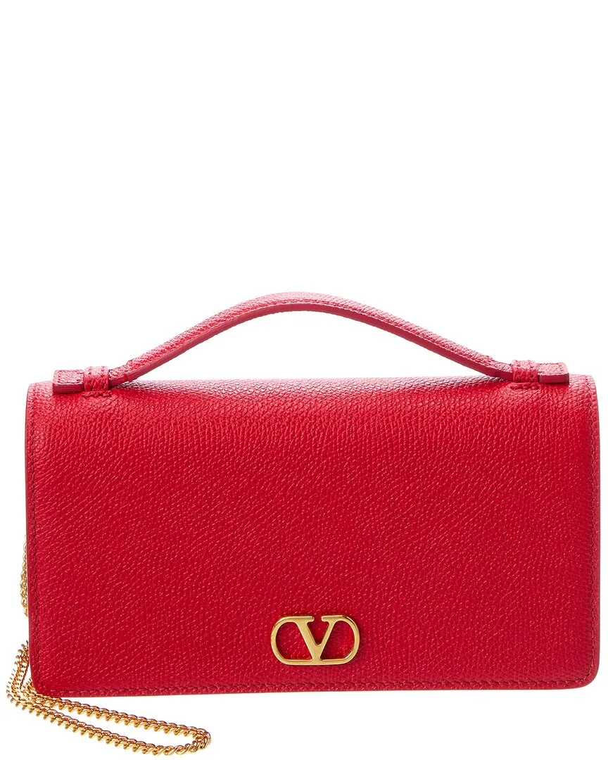 Vlogo Signature Leather Wallet on Chain by Valentino