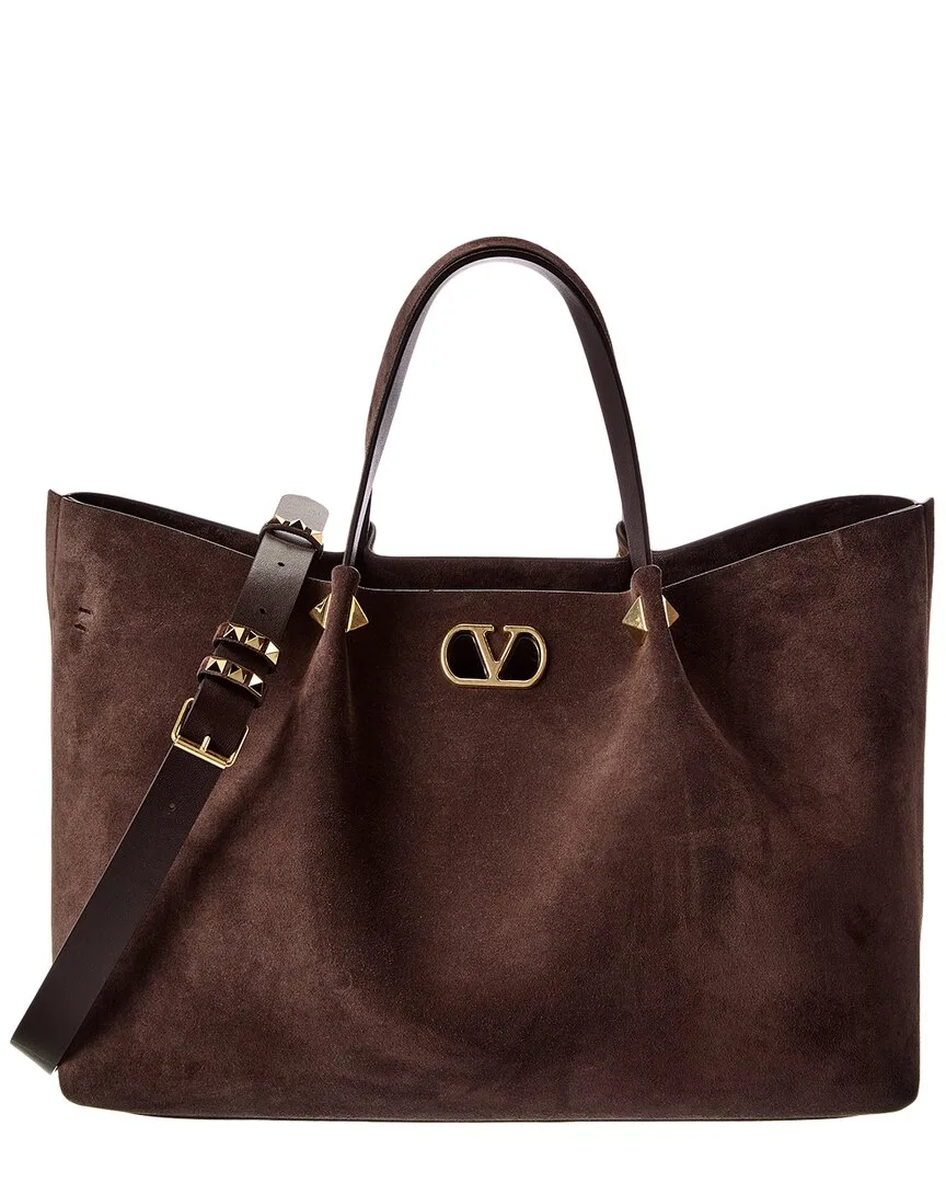 Vlogo Large Suede Tote by Valentino