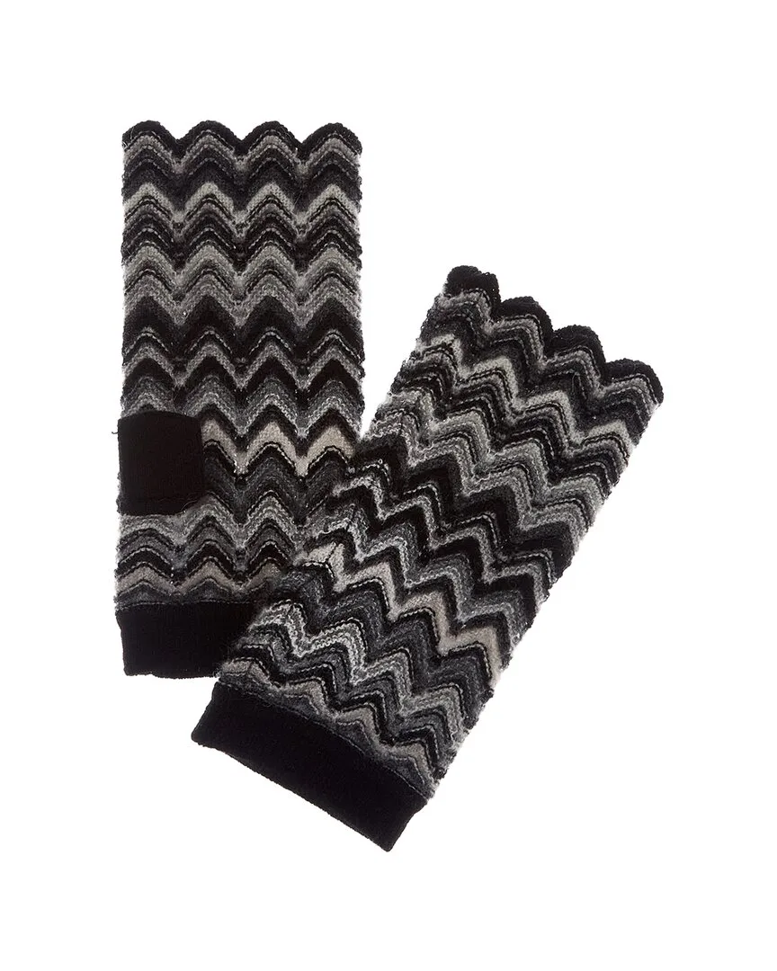 Zig Zag Stitch Cashmere Texting Gloves by Forte