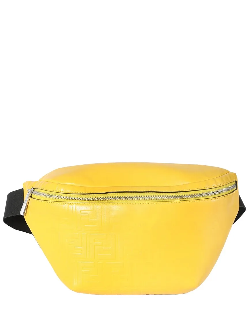 Yellow Calfskin Ff 1974 Embossed Belt Bag (authentic Pre-Loved) by FENDI