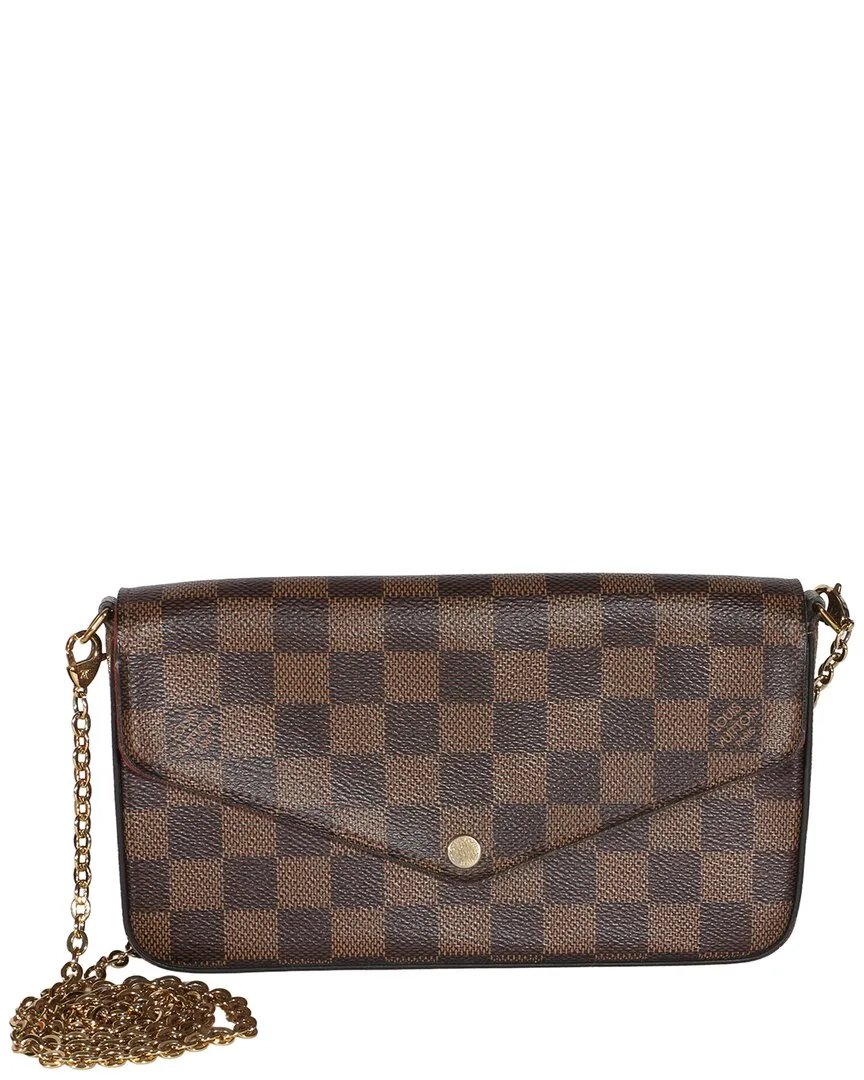 Brown Damier Ebene Canvas Felicie Pochette (authentic Pre-Loved) by Louis Vuitton