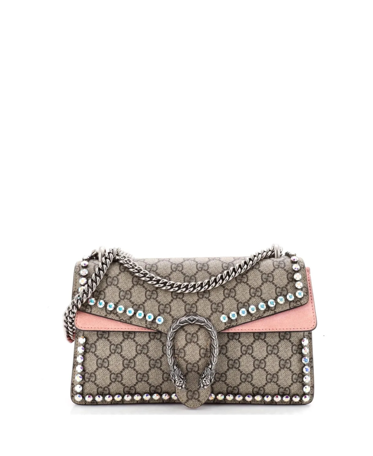 Pre-Owned Gucci Small Dionysus Bag Crystal Embellished Gg Coated Canvas by Gucci