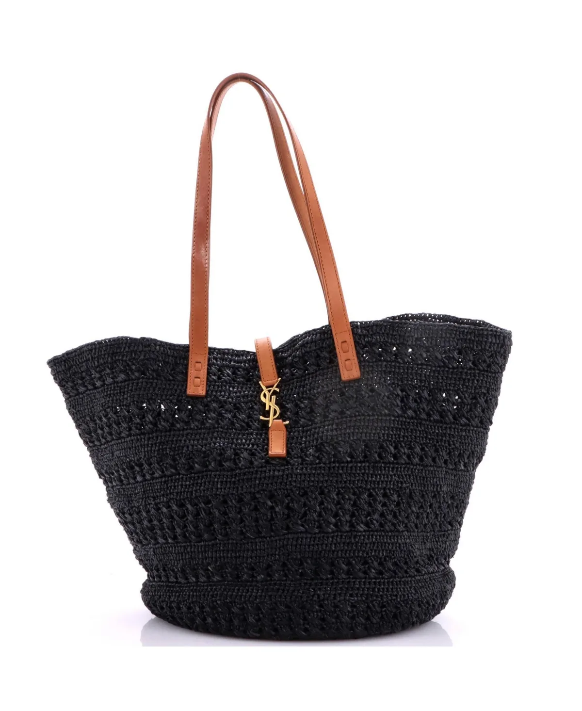 Pre-Owned Saint Laurent Medium Panier Monogram Basket Shopper Raffia by Saint Laurent