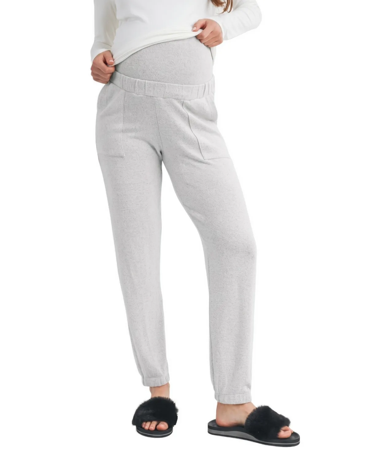 Maternity Over-the-Belly Relaxed Pull-On Lounge Pants by Hello Miz