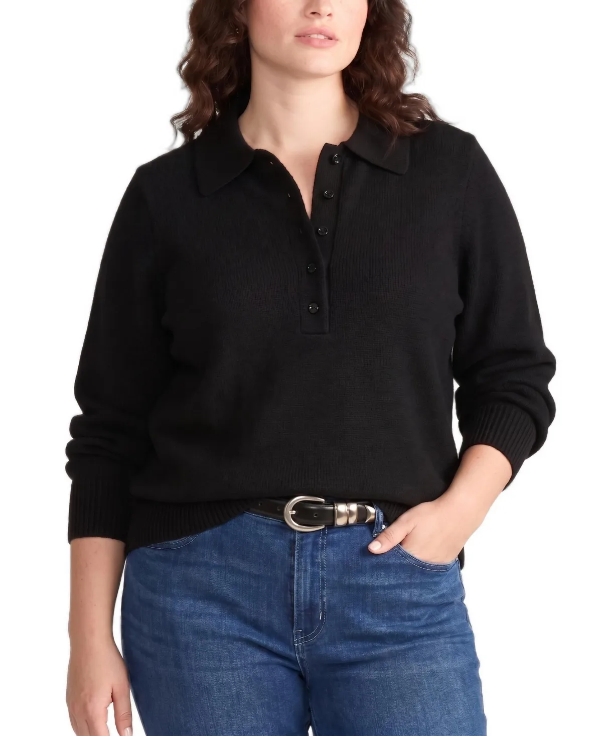 Soft Spun Polo Sweater by Universal Standard