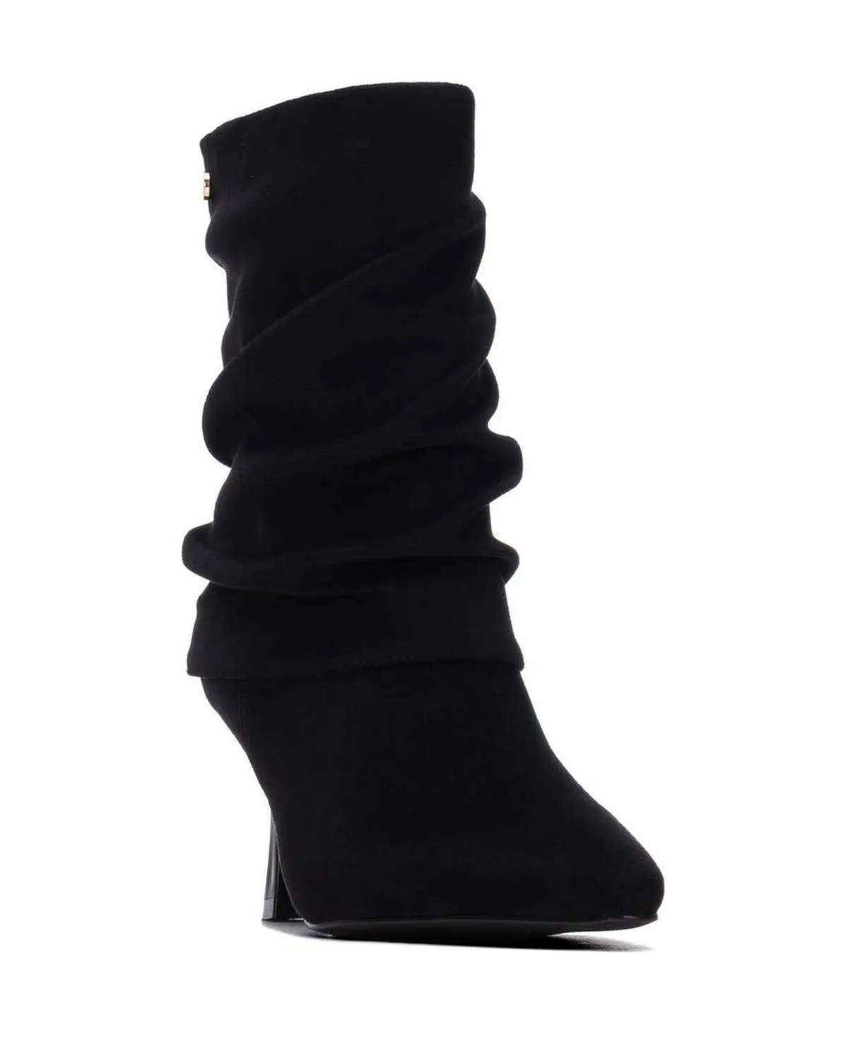 Pointed Toe Faux Suede Cuffed Ankle Booties by Xti