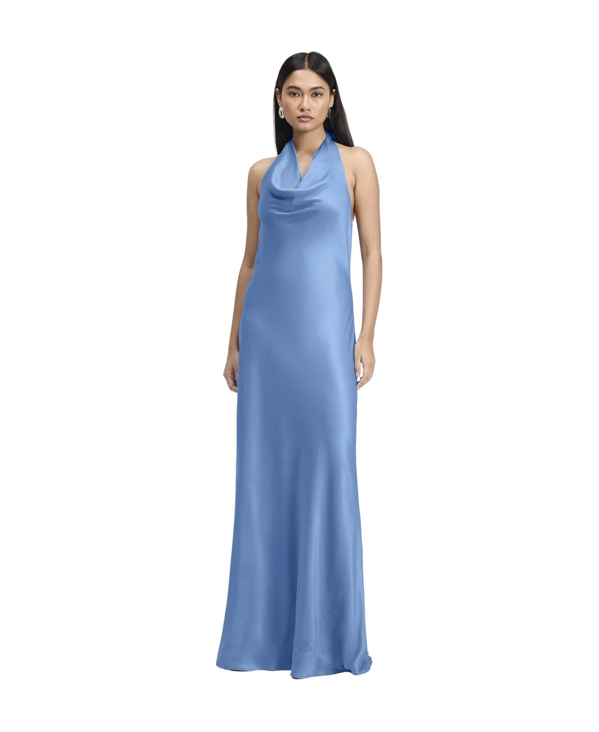 Elara Cowl Neck Open Back Sleeveless Maxi Dress