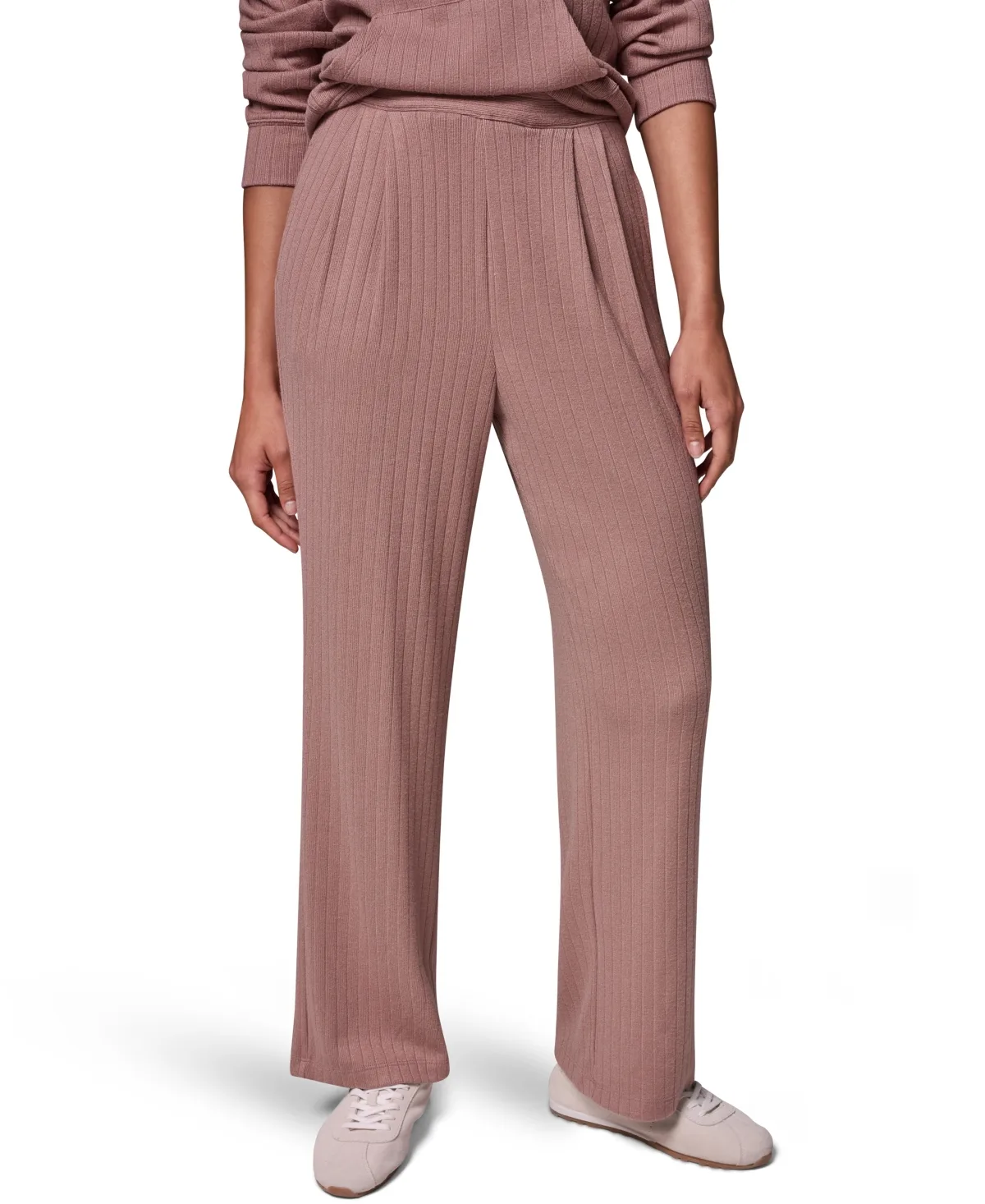 Brushed-Rib High-Waist Wide-Leg Pants by Donna Karan Weekend