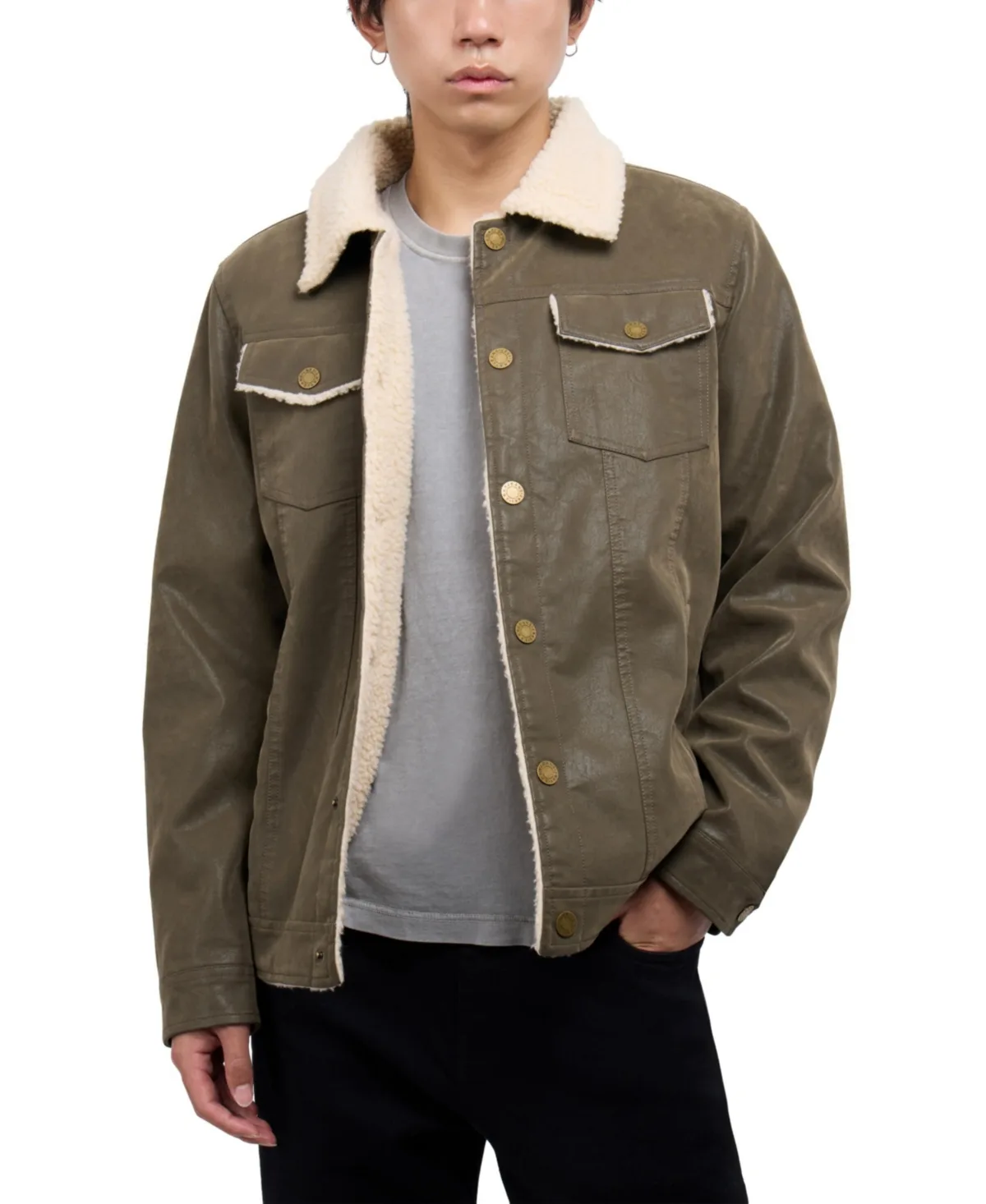 Faux Shearling-Lined Short Jacket by Xray