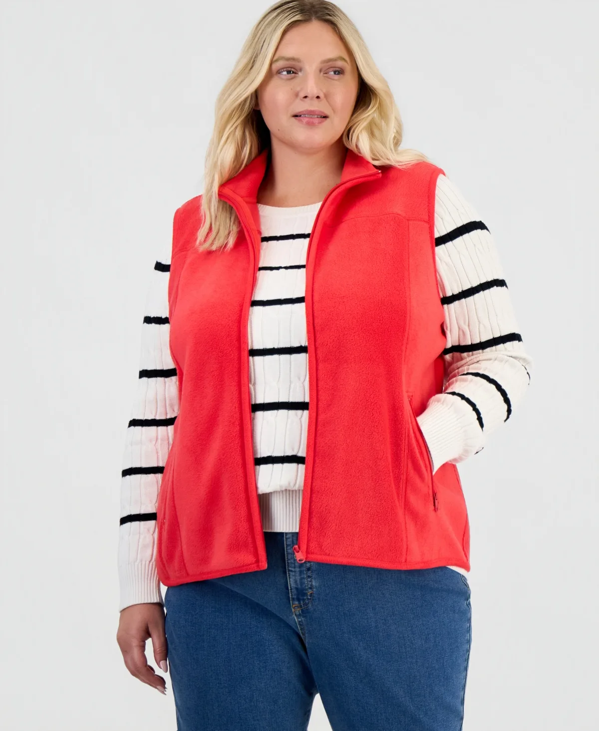 Solid Polar Fleece Vest by Style & Co