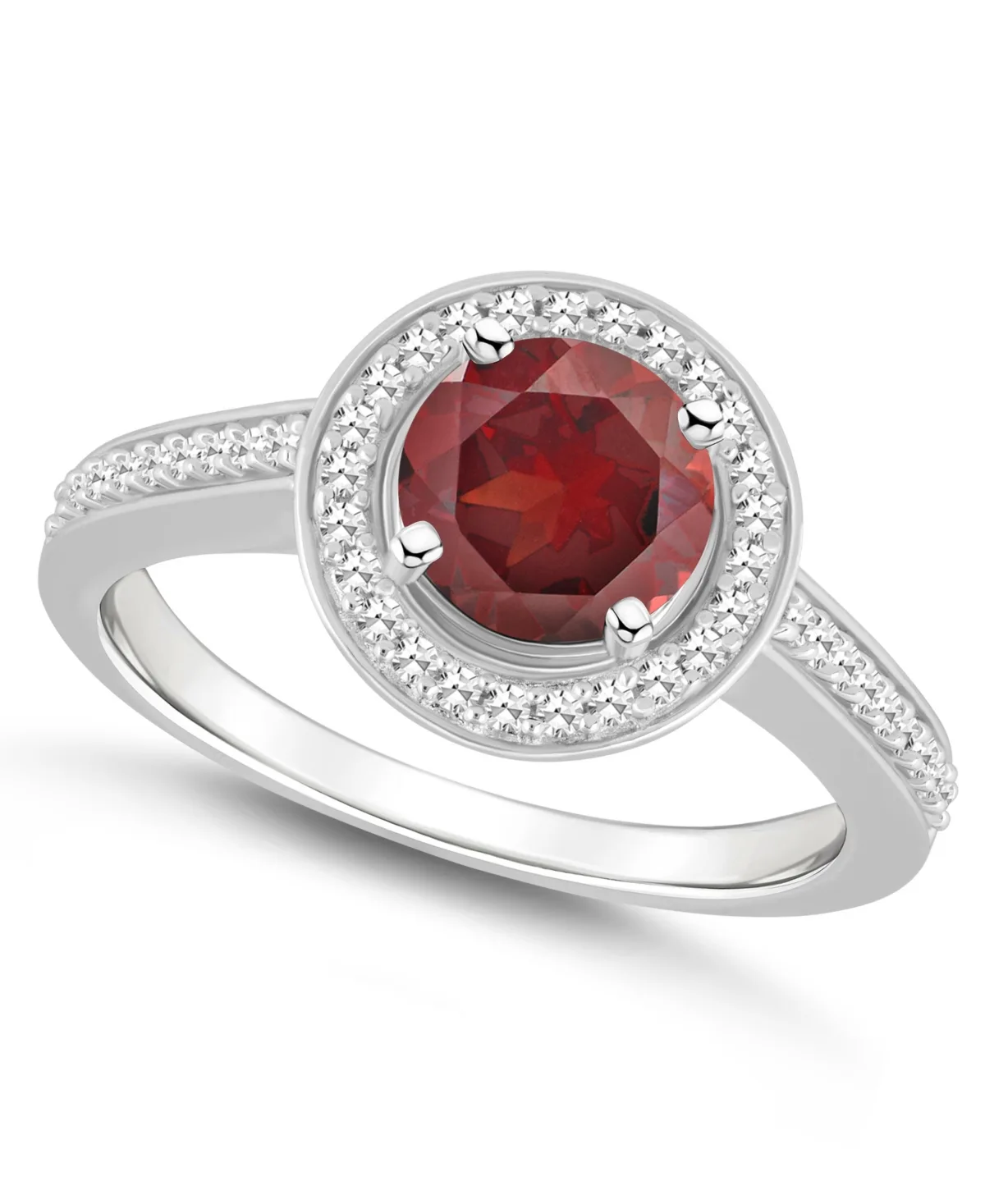 (1-2/3 ct. t.w.) and Diamond (1/5 ct. t.w.) Halo Ring in Sterling Silver by Macy's