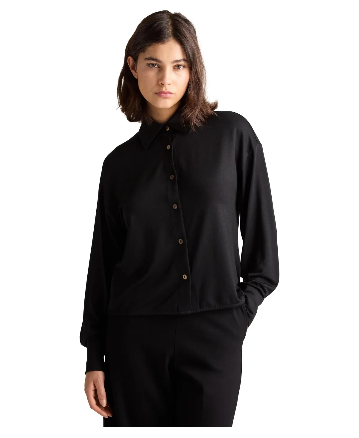 Gart Button-Front Collared Long-Sleeve Shirt by Residus