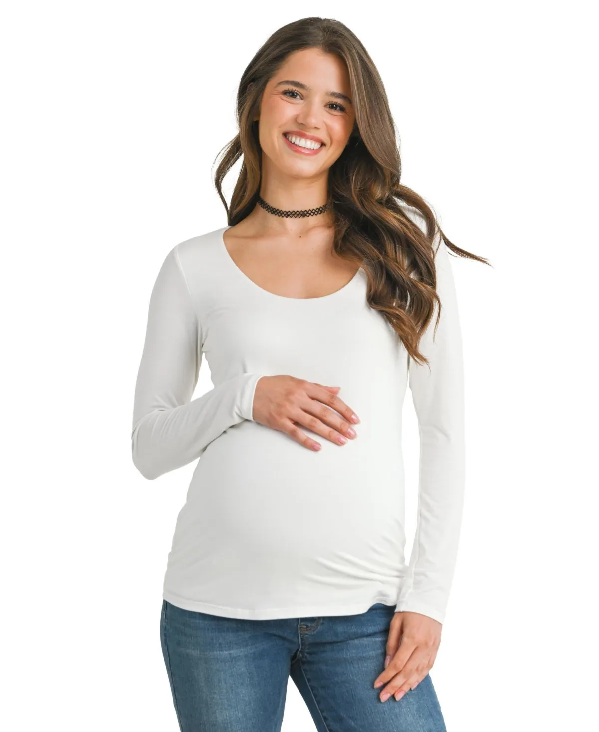 Long Sleeve Scoop Neck Top by Hello Miz