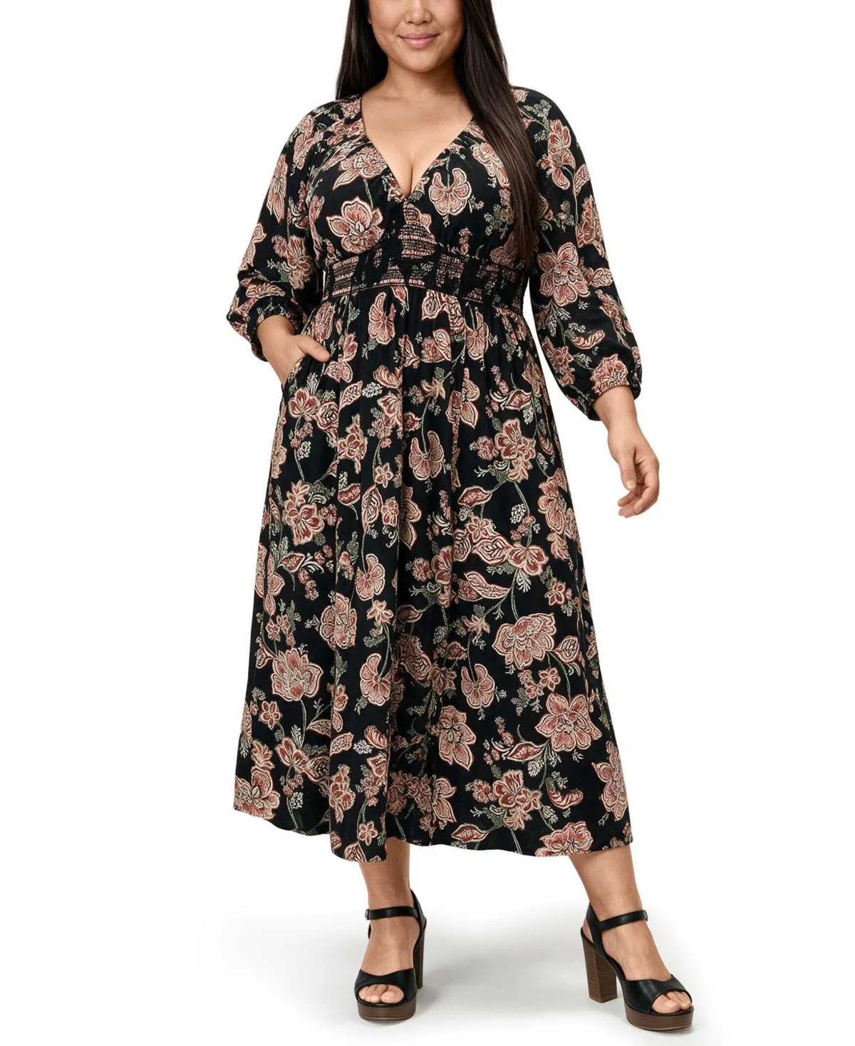 Maxi V-Neck Raglan-Sleeve Dress by Torrid